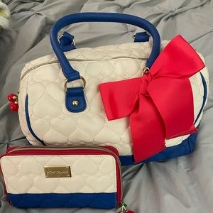 Betsey Johnson Red White and Blue Purse and Wallet